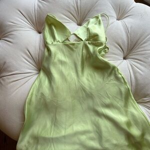 Zara Light Green Satin Dress